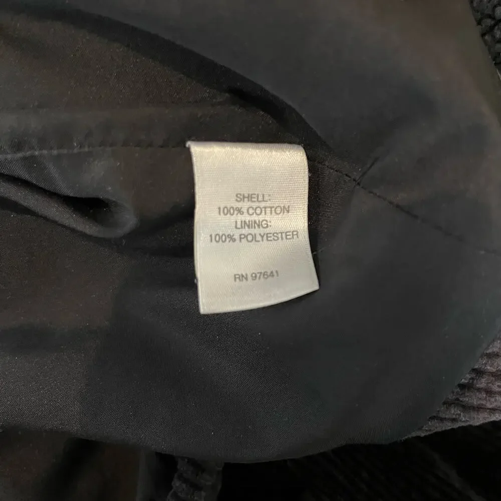 J. Jill Heritage Tumbled Cord Jacket Women's Size XL Black Washed 100% Cotton